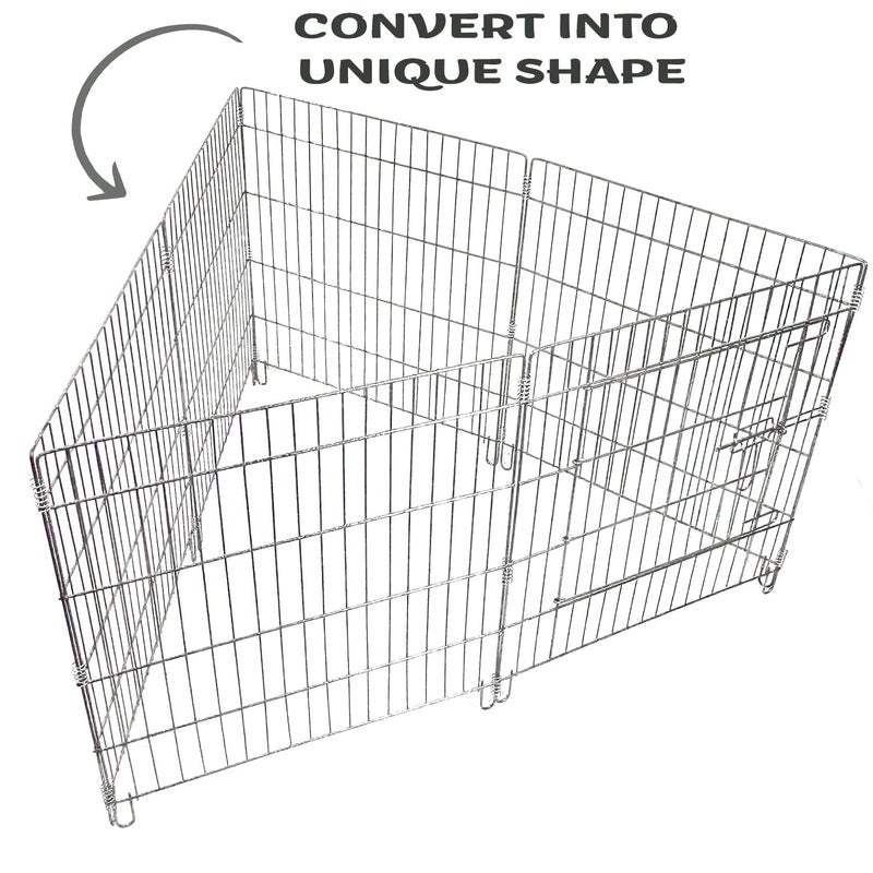 KittuPet Foldable Metal Pet Dog Exercise Fence Pen with Gate Black, for Dog cat Rabbits (24 inch Play Pen) - Image 3