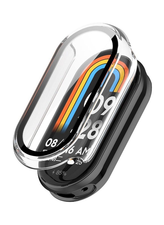 روكاوات - حافظة متوافقة مع ساعة Xiaomi band 9 Watch، طبقة واقية زجاجية، إطار من البلاستيك الصلب، حافظة ساعة Xiaomi band 9 شفافة - Image 1