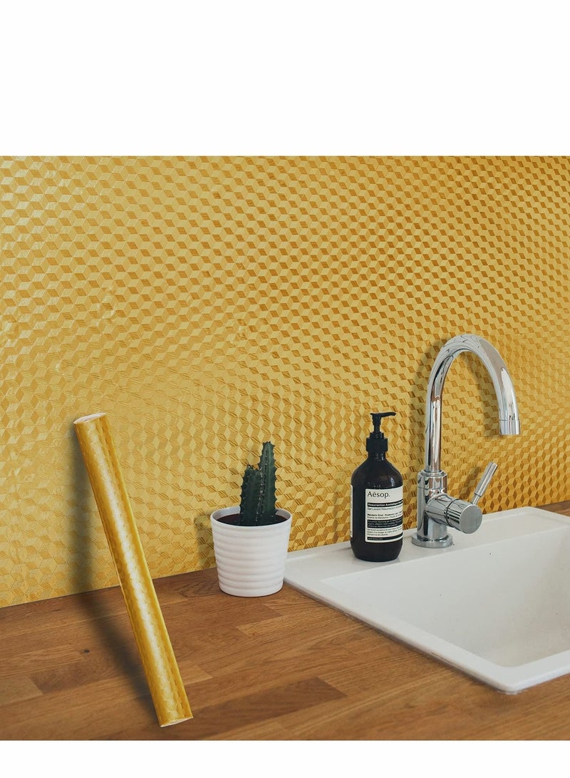 كابتن تيك Backsplash Wallpaper Peel and Stick Aluminum Foil Contact Paper Self Adhesive Oil-Proof Heat Resistant Wall Sticker for Countertop Drawer Liner Shelf Liner - Image 5