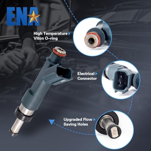 ENA 12 Holes Fuel Injectors Compatible with Toyota Tundra Prius Sequoia Lexus CT200h 18L 57L L4 V8 2010 2011 2012 2013 Replacement for FJ1055 2320939195 2325037020 1581581 162079 Set of 4 - Image 3
