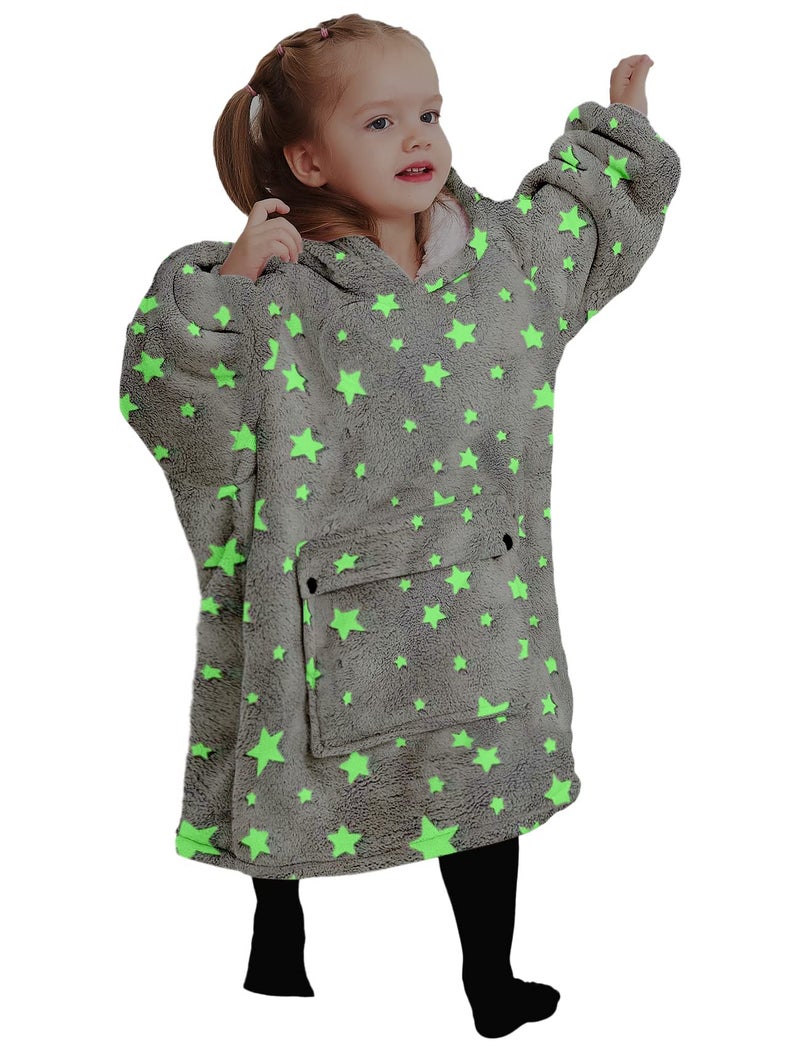KFUBUO Wearable Blanket Hoodie for Kids Toddlers Sherpa Blanket Sweatshirt With Pocket Cute Hoodies 2-6 Year Old Girl Boy Birthday Gifts - Image 1