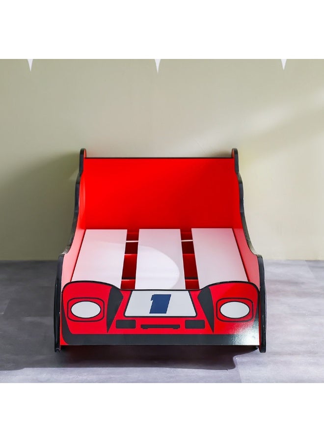 DANUBE HOME Ranger 70x130 Toddler Car Bed – Kids Car-Shaped Bed for Boys & Girls – Comfortable and Stylish Children's Bed for Bedroom, Playroom, Ideal for Nursery Décor -Red - Image 3