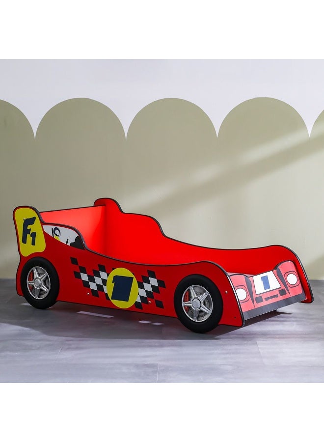 DANUBE HOME Ranger 70x130 Toddler Car Bed – Kids Car-Shaped Bed for Boys & Girls – Comfortable and Stylish Children's Bed for Bedroom, Playroom, Ideal for Nursery Décor -Red - Image 2