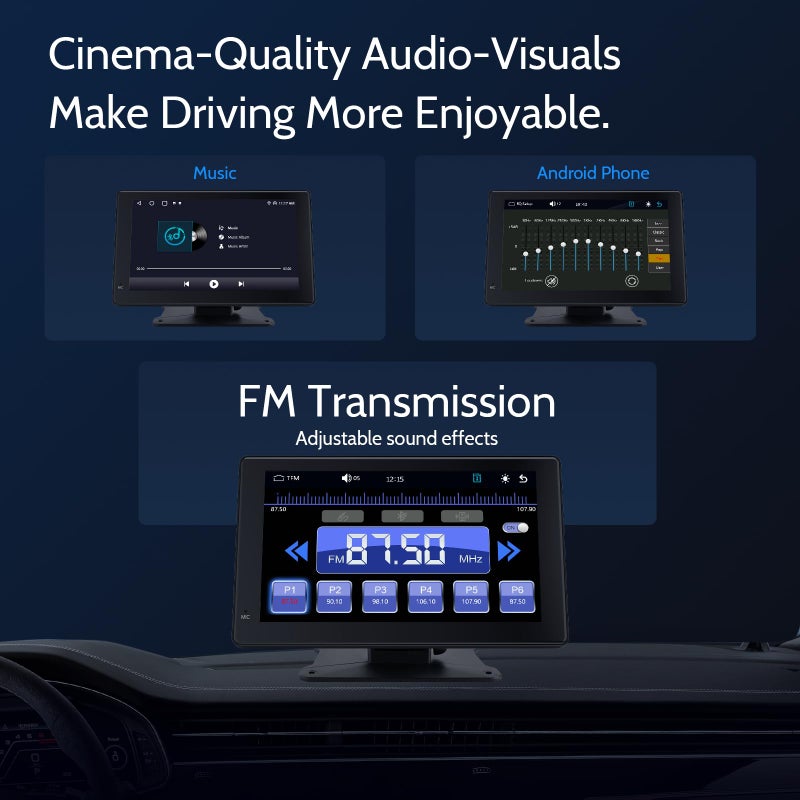 Haudio 7 inch Portable Carplay Wireless Car Stereo,HD Touchscreen for All Vehicles,with Apple CarPlay & Android Auto with Backup Camera/Mirror Link/Voice Control/Bluetooth/GPS/AUX/FM Satellite Radio - Image 5