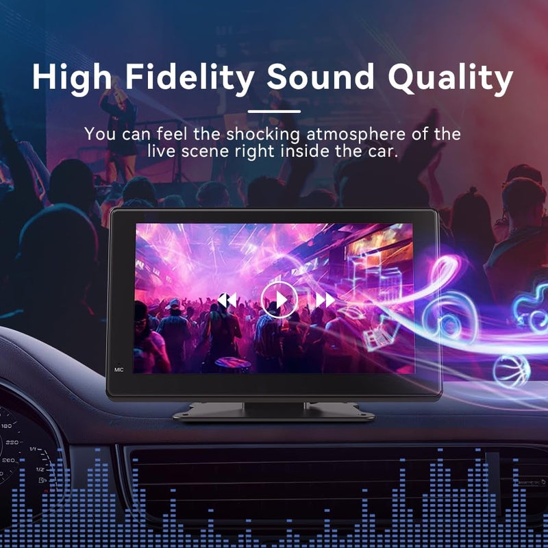 Haudio 7 inch Portable Carplay Wireless Car Stereo,HD Touchscreen for All Vehicles,with Apple CarPlay & Android Auto with Backup Camera/Mirror Link/Voice Control/Bluetooth/GPS/AUX/FM Satellite Radio - Image 4