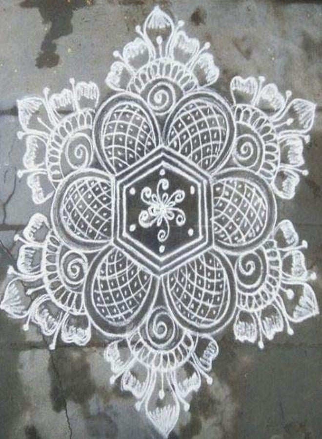SRIYUG White Rangoli Powder for Decoration | Traditional Indian Floor Art Powder for Festivals, Diwali, Weddings & Pooja Home Decor, 500 Gram (17.6 oz) - Image 3