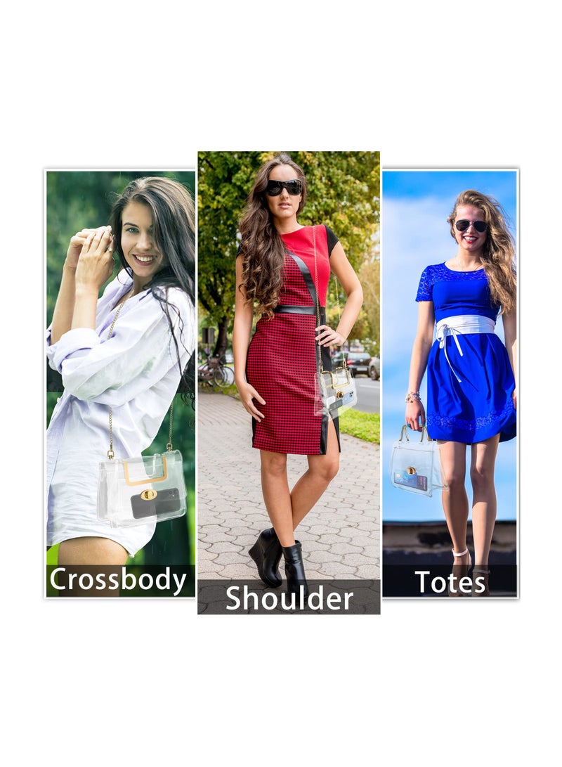 Excefore Clear Purse for Women with Removable Gold Chain Strap, Sports Transparent Purse for Concert Sports Events - Image 5