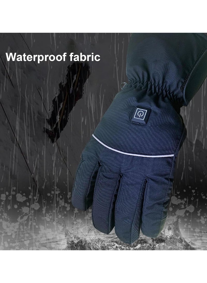 GGOOT Heated Gloves, Omnidirectional Heating Windproof DC Interface 1 Pair Battery Powered Heated Gloves Touch Screen for Mountain Climbing for Cycling  - Image 4