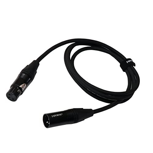 Hawk Proaudio Hawk SXFG005 Gold Series XLR Male to Female Microphone Cable With Cable Tie - 1.5 Meter (Black Color) - Image 1
