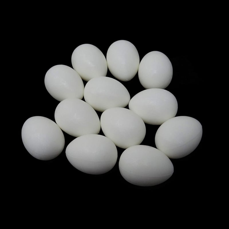 Honbay 12PCS Solid Plastic Simulation Pigeon Eggs Mini Dummy Eggs Hatching Eggs for Pigeon Hatching - Image 2