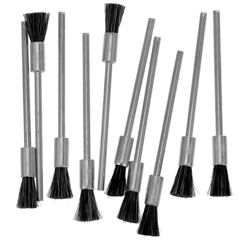 10pcs Steel Wire Scrub Brushes 3x6x75mm Long Handle for Rust Removal Surface Cleaning - Image 2