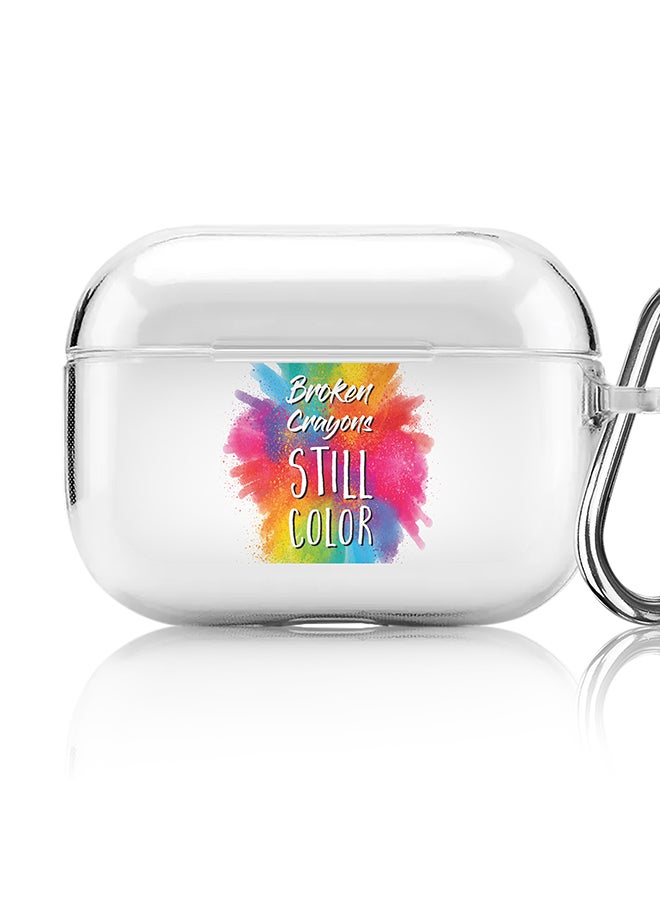 Stylizedd Classic Clear printed Case for Apple AirPods Pro 2nd Generation Thin Transparent Cover [Designed for Apple AirPods Pro 2nd Generation] - Broken Colors - Image 1