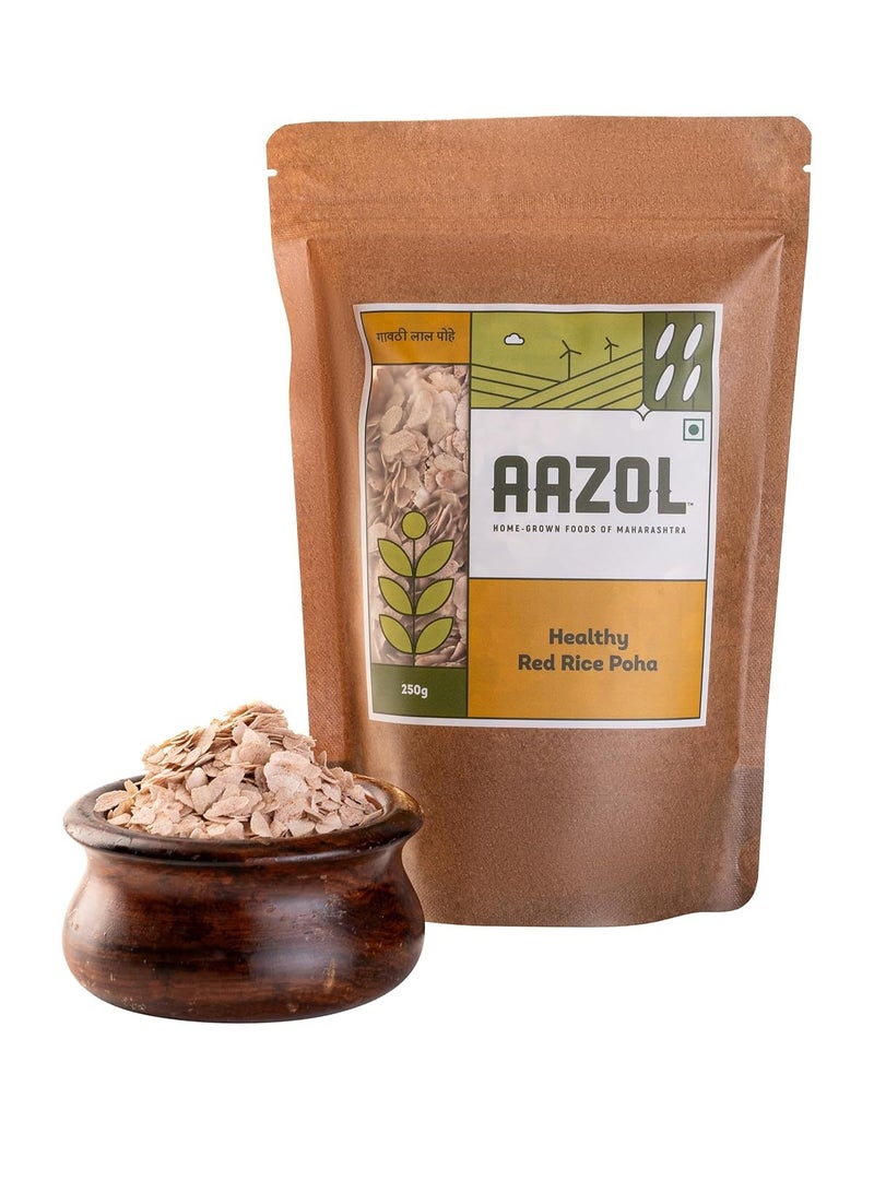Aazol Healthy Red Rice Poha - 250g | Easy to Make | Healthy Breakfast | Good for Digestion - Image 1