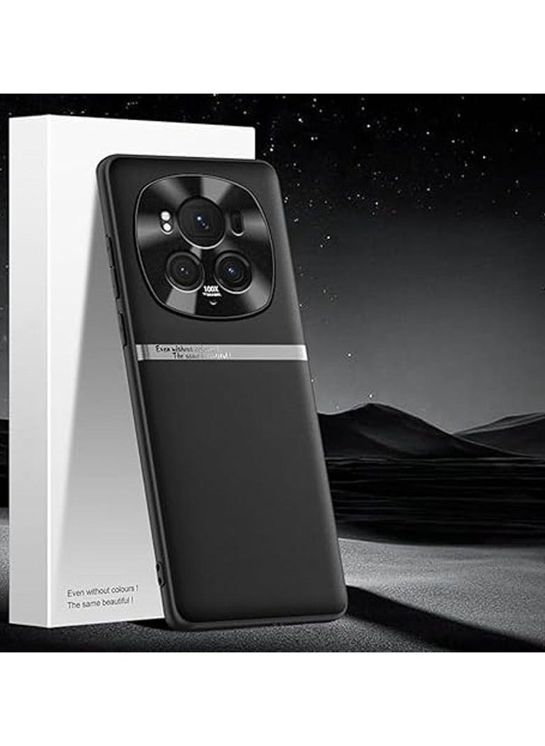 ماركة غير محددة - متوافق مع غطاء Honor Magic 6 Pro، غلاف خلفي ناعم وسادة جلدية بسيطة مقاومة للصدمات لهاتف Pro. - Image 1