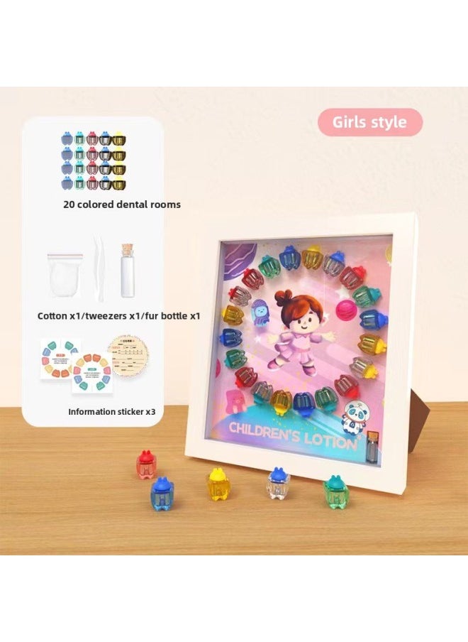 Generic Deciduous Teeth Storage Box Baby Teeth Memorial Fetal Hair Children Deciduous Teeth Storage Box Boys And Girls Collection Storage Box-Color:Girl-photo Frame Teething Box [gift Box]]  - Image 1