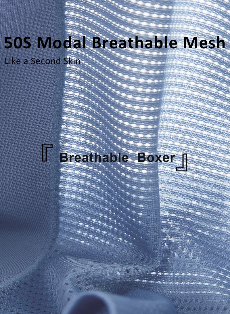 infino بوكسر رجالي من مودال للتنفس - 5 قطع، ملابس داخلية صيفية ناعمة مع شبكة وخصر مرن (المقاس: M) - Image 5
