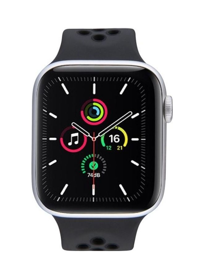 Elastic Watchband For Apple Watch Series 7 45mm/6  SE  5  4 44mm/3  2  1 42mm Black - Image 4