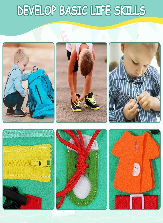 KolorFish Busy Board Montessori for 1 2 3 4 Year Old Boy & Girl Birthday Gifts, Sensory Educational Travel Toys, Toddler Activities for Learning Fine Motor Skills (Green Dinosaur) - Image 2