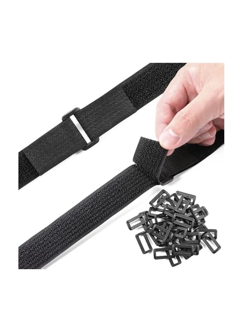 erorex 10m Adjustable Hook and Loop Cable Straps with 50 Buckles, Reusable Fastening Ties for Wire and Cord Management, Cut to Length, 2.5cm Wide, Black - Image 3