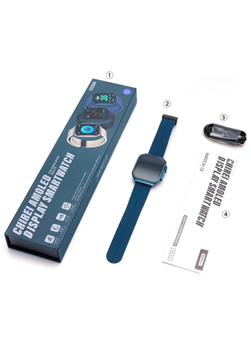 Remax Mena - Smart Watch for Men with Bluetooth Call Fitness Watch with Blood Pressure SpO2 Heart Rate Monitor Sports Watch, Blue - Image 1