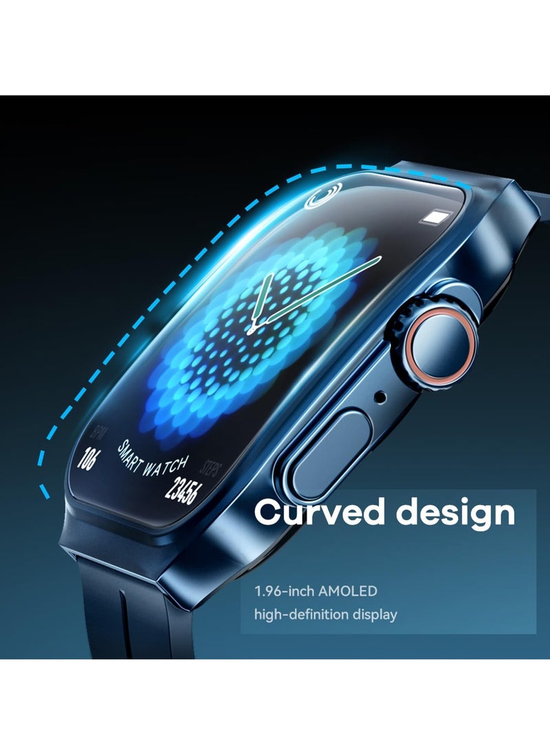 Remax Mena Smart Watch for Men with Bluetooth Call Fitness Watch with Blood Pressure SpO2 Heart Rate Monitor Sports Watch, Blue  - Image 3