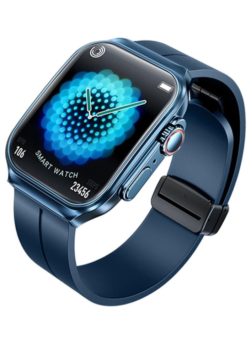Remax Mena Smart Watch for Men with Bluetooth Call Fitness Watch with Blood Pressure SpO2 Heart Rate Monitor Sports Watch, Blue  - Image 1