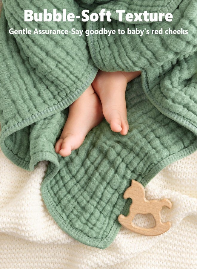 FIEMOL Baby Bath Towels, 100% Muslin Cotton Hooded Baby Towels for Newborn, 2 Pack Baby Towels with Hood for Infant Toddler and Kids, Large 32x32Inch Unisex Bath Essentials, Soft and Absorbent - Image 5