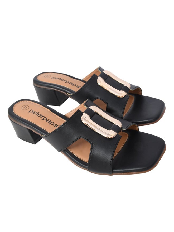 Peterpapa Maya Metal Trim Block Heel Sandals - Image 1