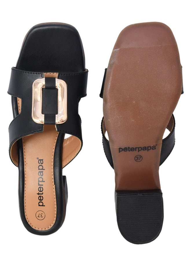 Peterpapa Maya Metal Trim Block Heel Sandals - Image 4