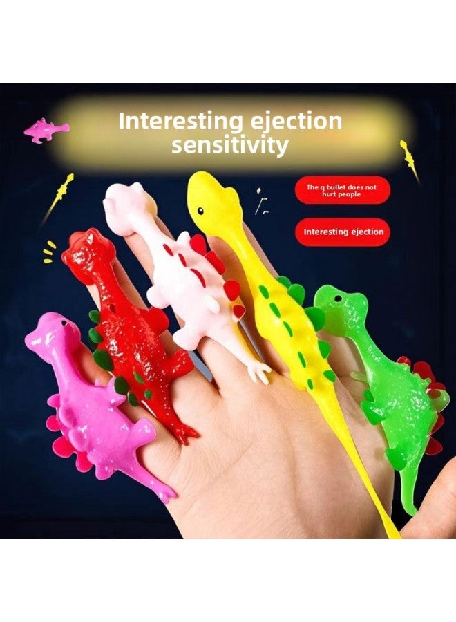 Ejection Small Dinosaur Children's Internet Celebrity Finger Dinosaur Toy Soft Rubber Model Sticky Fun For Girls And Boys