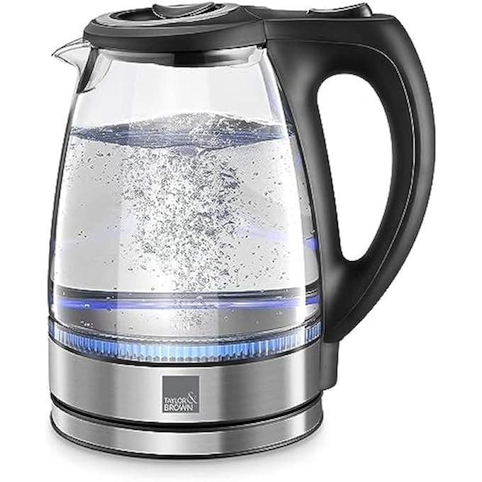 Taylor & Brown Blue Led Illuminated 17L Electric Glass Kettle Cordless Portable Design - Image 2