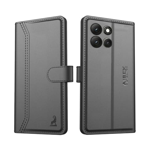 AIBEX ® Compatible for Motorola G86 Power Flip Cover Leather Finish with Magnatic Closure | Inside TPU with Card Pockets | Wallet Stand | Complete Protection Flip Case -Black - Image 1