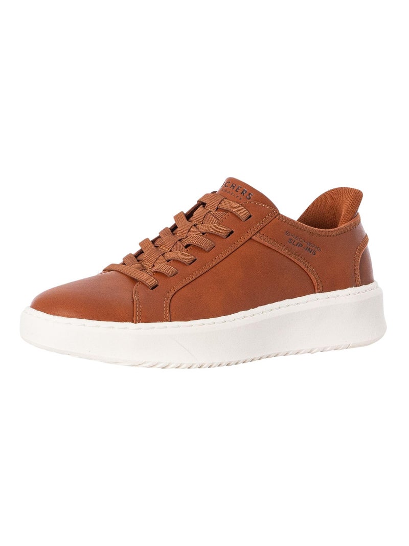 Skechers Mens Court Break - Double Vented Brown Slip-ins Sneaker,UK 6(US 7) - Image 1