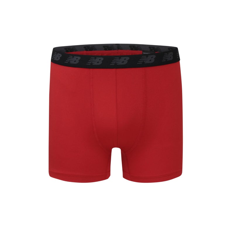 New Balance Boys' 3.5" Underwear, Performance Boxer Briefs (4 Pack), Magnet Print/Team Red/Black/Team Red Print, Medium - Image 2