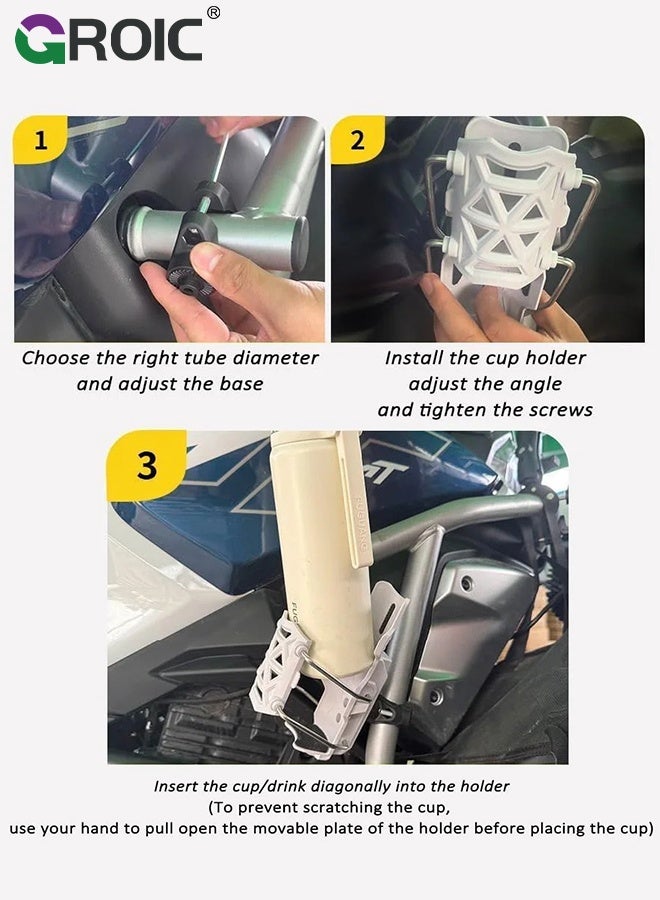 GROIC Bike Water Bottle Holder,Adjusting Cup Holder for Motorcycle,Automatic Clamp Design,Rotatable Cup Mount for Handlebar and Frame,Auto-Tightening Bicycle Drink - Image 5