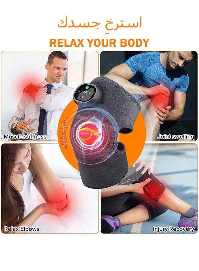 وايينيي مساج الركبة اللاسلكي لتخفيف الآلام - جهاز علاج طبيعي ساخن بـ ٦ أوضاع ووظيفة الاهتزاز لالتهاب المفاصل والمفاصل والكتف والكوع واستعادة عضلات الساق - Image 2