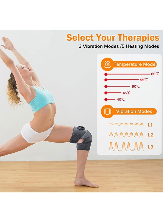 وايينيي مساج الركبة اللاسلكي لتخفيف الآلام - جهاز علاج طبيعي ساخن بـ ٦ أوضاع ووظيفة الاهتزاز لالتهاب المفاصل والمفاصل والكتف والكوع واستعادة عضلات الساق - Image 4