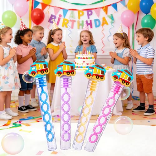 PSDFH 24 Packs Mini Bulk Engineering Car Construction Trucks Digger Vehicle Bubble Wands for School Beach Pool Theme Summer Party Supplies - Image 5