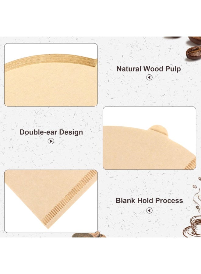 100 Count Pour Over Coffee Filters Paper, Size 02 Natural Brown Coffee Filters Cone, V02 Unbleached Disposable Paper Filters Compatible with Pour Over and Drip Coffee Maker - Image 3