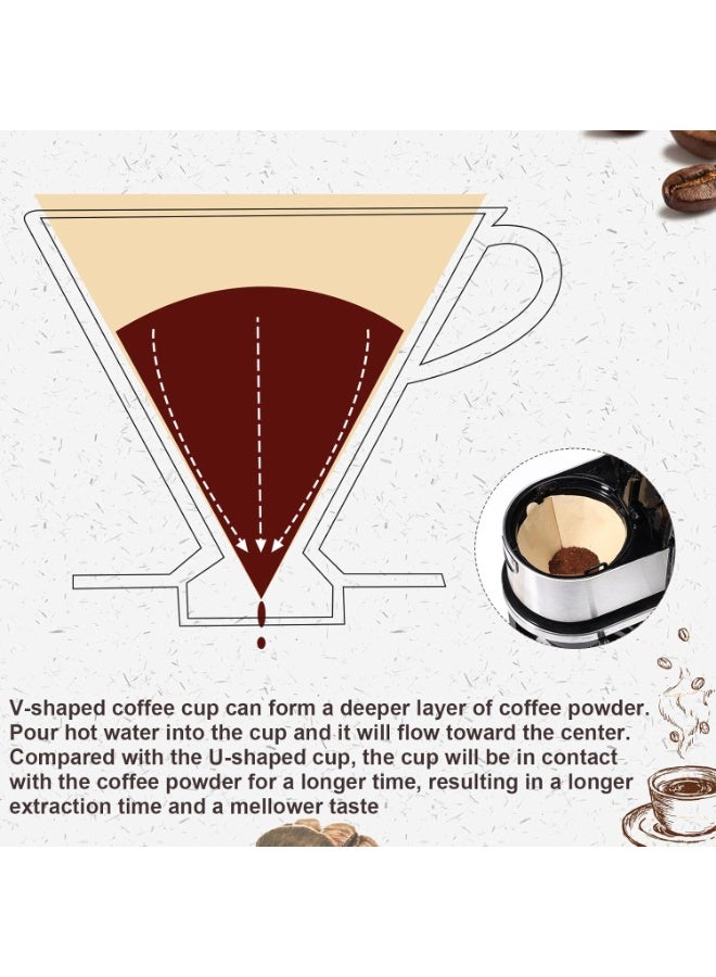 100 Count Pour Over Coffee Filters Paper, Size 02 Natural Brown Coffee Filters Cone, V02 Unbleached Disposable Paper Filters Compatible with Pour Over and Drip Coffee Maker - Image 4