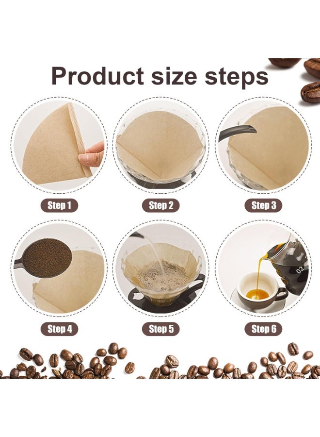 100 Count Pour Over Coffee Filters Paper, Size 02 Natural Brown Coffee Filters Cone, V02 Unbleached Disposable Paper Filters Compatible with Pour Over and Drip Coffee Maker - Image 5