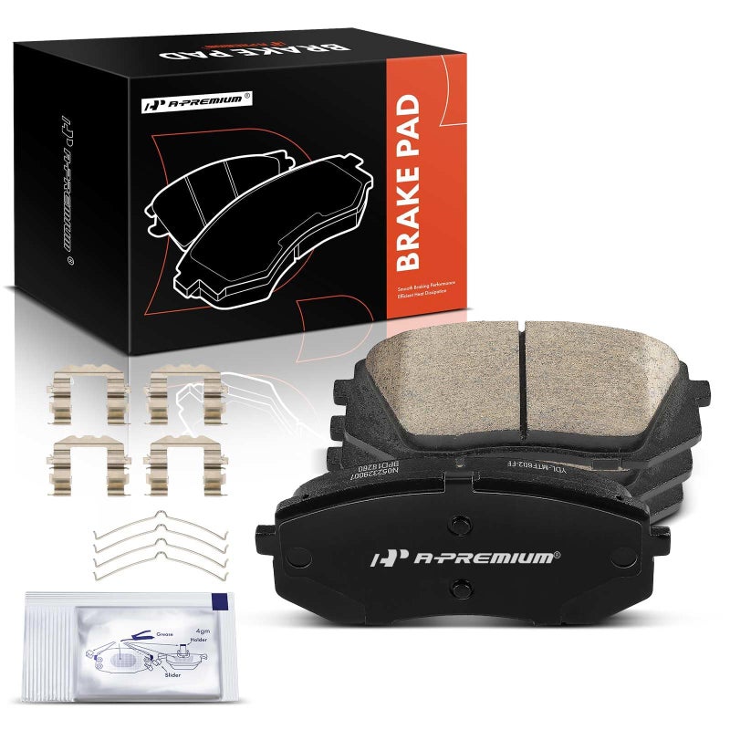 APremium Front Ceramic Disc Brake Pads Set Compatible with Hyundai Sonata 20152019 Kona Electric 20192022 Kia Optima 20162020 Niro EV 20192022 16L 20L 24L BATTERY EV EVBEV 4 Pcs