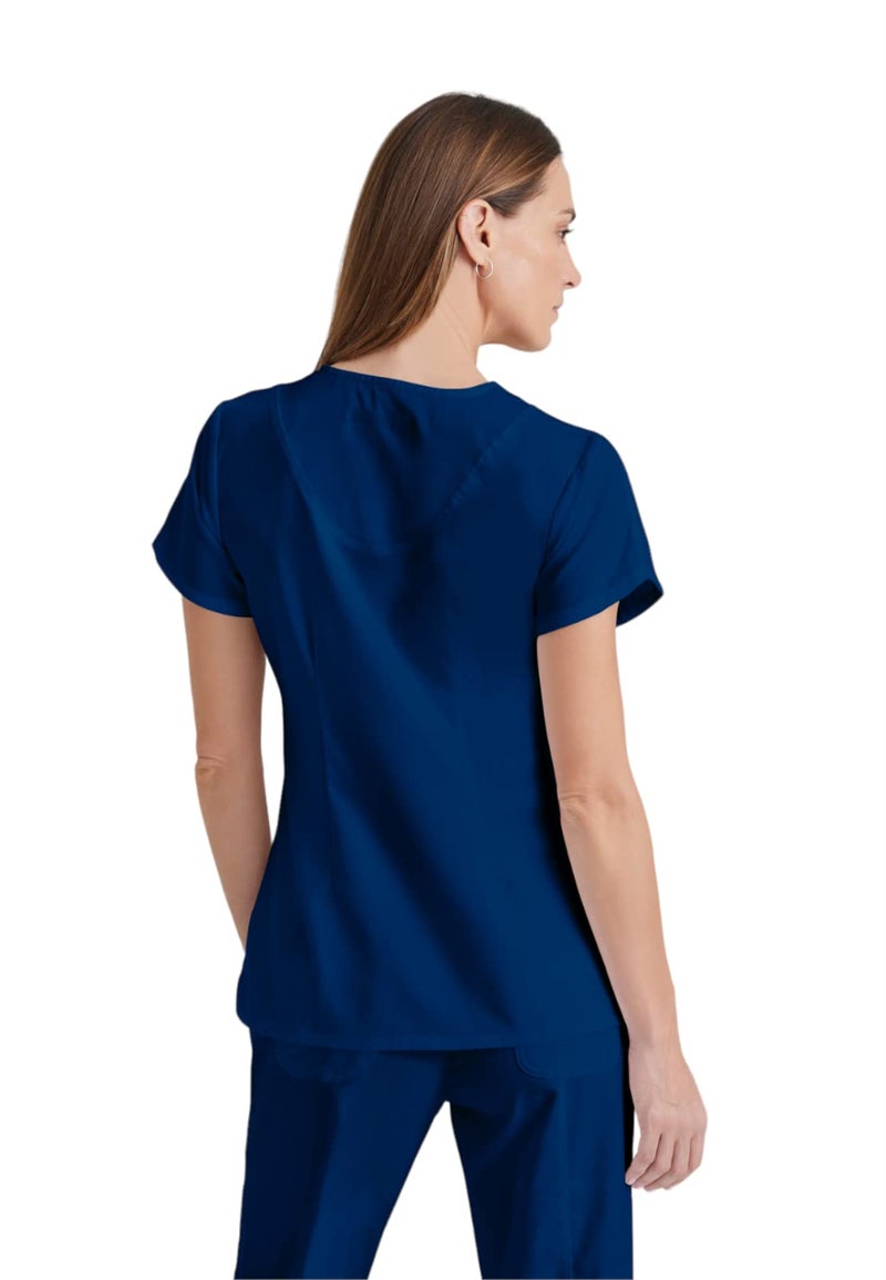 Barco Grey's Anatomy 41423 4 Pkt Crossover V-Neck Top (Indigo, Medium) - Image 2