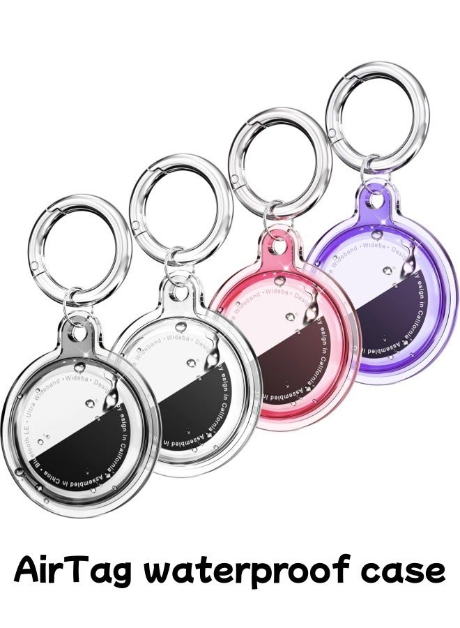4 Pack AirTag Holder Case with Keychain Silicone Shockproof for Apple AirTag Item Tag Finders AirTag TrackerTags Accessories Anti Lost Protective Case for Pets Package Luggage Waterproof - Image 1
