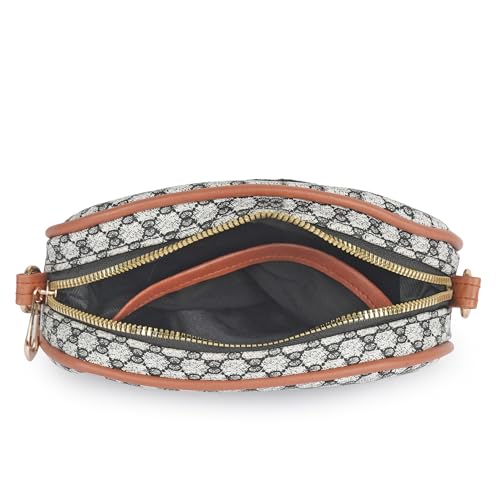 DANIEL CLARK Geometric Print Crossbody sling Bag with Adjustable Multicolor Strap (Grey & Black) - Image 5