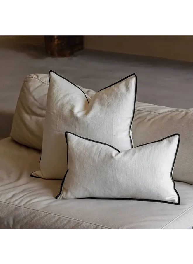 Black White Trim Pillow Cover 17x17 Inch Soft Comfortable All Seasons - Image 4