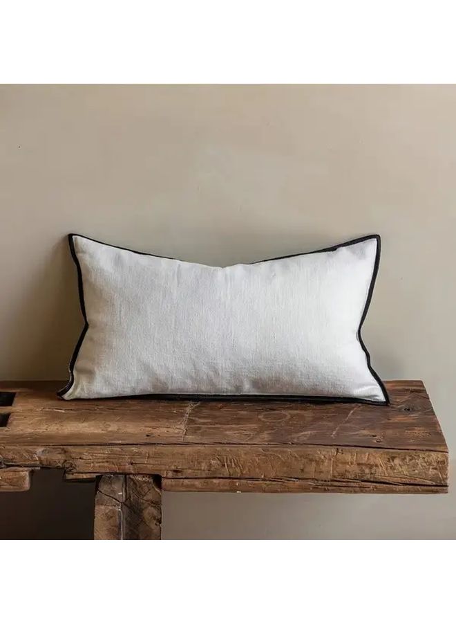 Black White Trim Pillow Cover 17x17 Inch Soft Comfortable All Seasons - Image 2