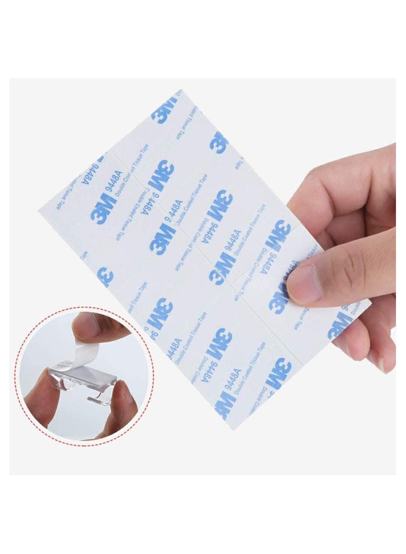 بينج كيوت 60 قطعة من مشابك الكابلات الشفافة قوية ذاتية اللصق، مشابك تنظيم اسلاك بلاستيكية دائرية متينة للمنزل والمكتب (شفاف) - Image 3