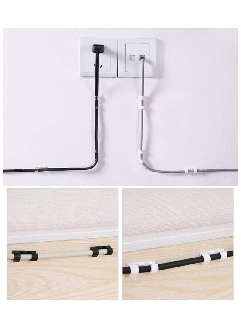 بينج كيوت 60 قطعة من مشابك الكابلات الشفافة قوية ذاتية اللصق، مشابك تنظيم اسلاك بلاستيكية دائرية متينة للمنزل والمكتب (شفاف) - Image 4