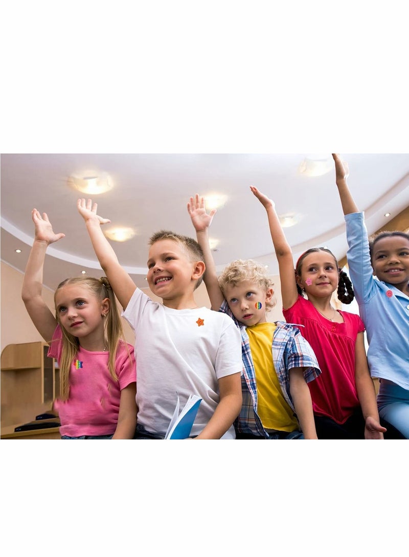 Happy Face Star Stickers, Cute Animal Reward Stickers for Teachers, Motivational Incentive Stickers for Kids, Round Cartoon Labels for Students All Class 1 Roll and 20 Sheets - Image 2